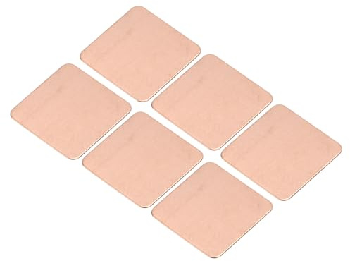 sourcing karta kylfläns koppar dyna bricka, 15 mm x 15 mm x 0,3 mm, värmeledande kylfläns för elektronisk chipkylning, 6 stycken