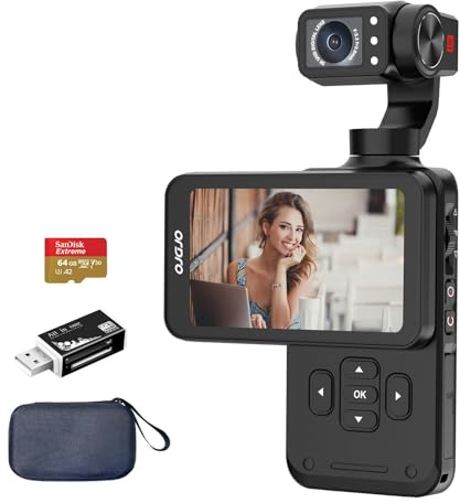 ORDRO M5 Cámara Gimbal 5K vídeos, estabilización de 3 Ejes, Pantalla táctil giratoria de 3,5 Pulgadas, Seguimiento de Rostro/Objeto, cámara de vídeo de visión Nocturna IR para fotografía, Youtube