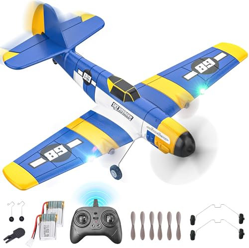 BEZGAR HQ089 3-Kanal RC Flugzeug, 6-Achsen-Gyro 2.4GHz Flugzeug ferngesteuert, ferngesteuerte Flugzeuge Remote Control Plane einfache Steuerung für Anfänger, Kinder, Erwachsene