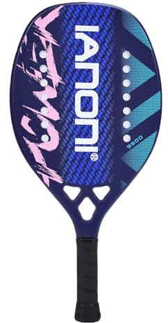 Beach Tennis Paddle Beach Tennis Racket Carbon Fiber with EVA Memory Foam Core-Black