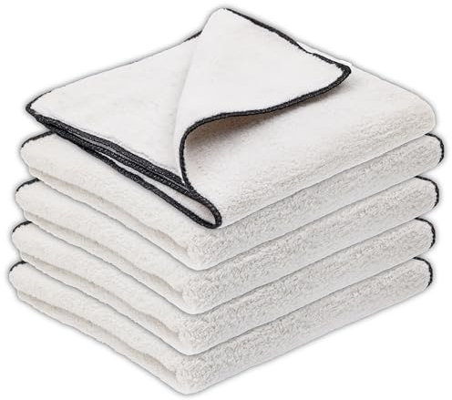 FACTORY HARMONY Set 5 Panni in Vera Microfibra 50x40 cm – Multiuso per Pulizia Casa, Cucina, Vetri, Pavimenti – Alta Assorbenza, Anti-Alone, Salvaspazio