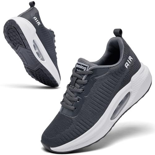 Womens Trainers with Arch Support Comfortable Orthopedic Shoes for Women Plantar Fasciitis Non Slip Air Cushion Breathable Gym Sneakers Grey UK 5.5