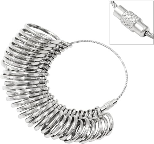 Ring Sizer UK Metal Ring Measurement Tool – Professional A–Z Ring Gauge for UK Sizes – Reusable Finger Size Measurer for Men and Women