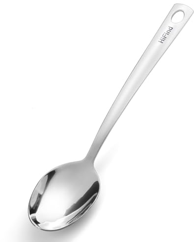 Grande Cuillère de Service Basics Argent Cuillère en Acier Inoxydable, Anti-rouille, Polie, Idéale pour la Cuisson, Adaptée aux Services de Buffet et Banquet de Restaurant et à Domicile