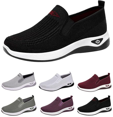 Zapatillas ligeras para mujer, sin cordones, zapatillas de deporte y zapatillas deportivas para mujer, zapatos de jogging planos, zapatillas de deporte de interior con amortiguación, zapatillas de