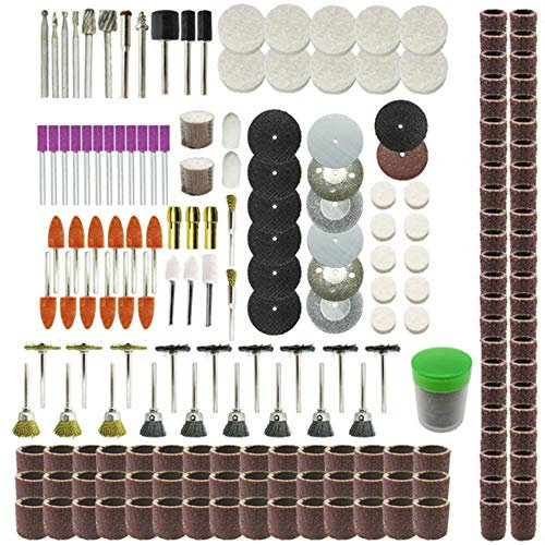 Kit d'accessoires pour outils rotatifs, 217 pièces, kit d'outils rotatifs multifonctions, compatibilité universelle pour gravure, meulage