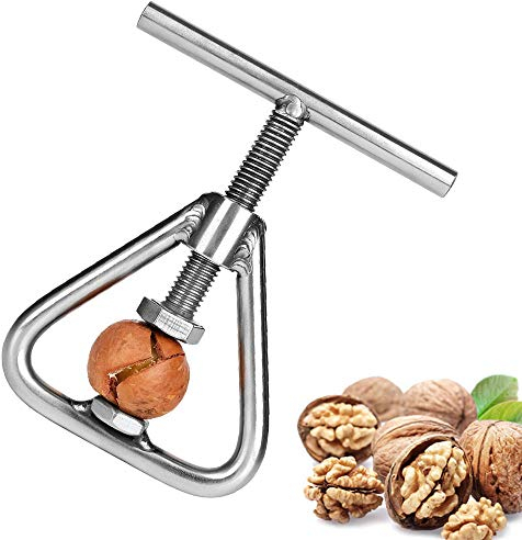 Cascanueces, herramienta de tuerca abierta de acero inoxidable portátil sin esfuerzo para la mayoría de tipos de frutos secos, nueces de macadamia, avellanas, almendras, nueces