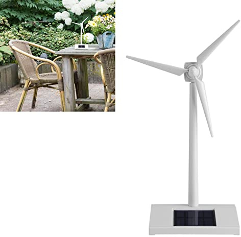 Tyenaza Molino de Viento Solar para decoración de Escritorio, Modelo de Turbina Eólica de Escritorio Molinos de Viento Herramienta de Enseñanza de Ciencias para la Decoración del Jardín del Hogar