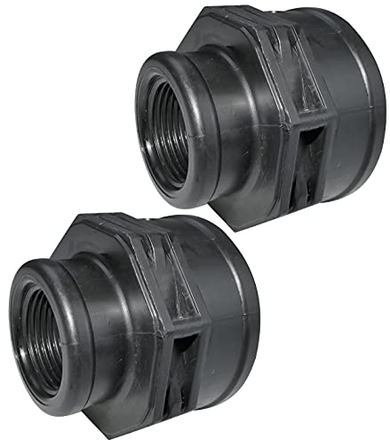 AERZETIX - Set di 2 Riduzioni/Raccordi per Avvitare Femmina/Femmina - Filettatura 3/4''x1 1/4'' - Nipplo Ridotto Filetto Interno - PN 10 Bar - in Plastica - C52015