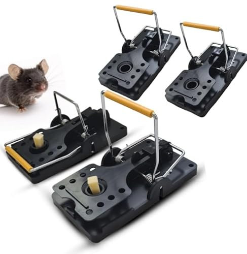 BATUUTAH Large Rat Traps – 4 Pack Heavy Duty Snap Traps, Reusable & Durable for Indoor & Outdoor Rodent Control