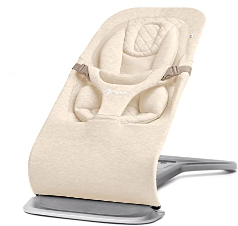Ergobaby Hamaca 3 en 1 Evolve, hamaca ergonómica para recién nacidos desde el nacimiento hasta los niños pequeños, cojín para recién nacido (2,5 kg - 13,2 kg), Cream