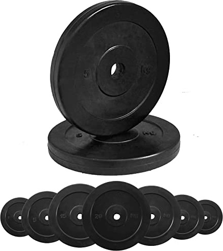 G5 HT Sport Gummierte Hantelscheiben aus Gusseisen Ø 25 mm für Fitnessstudio und Home Gym von 0,5 bis 20 kg für Hanteln und Langhanteln (1 x 10 kg)…