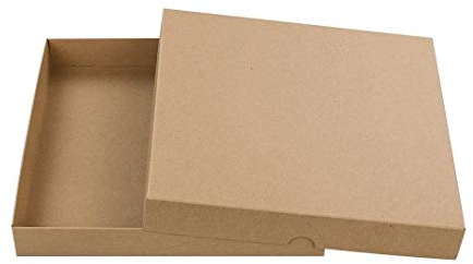 Natürlich verpacken Faltschachtel 22 x 22 x 3 cm, Braun, Deckel, Jade Kraftkarton - 10er Set