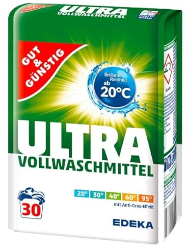 Gut und Günstig Waschmittel Vollwaschmittel Ultra Pulver 2,025kg 30 Waschladungen