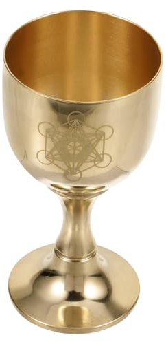 Alipis Santo Grial De La Triple Cáliz Pentagrama Copa De Vino De Cobre Copa Cáliz Copa De Altar Cáliz De Oro Vasos De Agua Copa Cristiana Latón Delicado Suministros, UYKMA047200N9