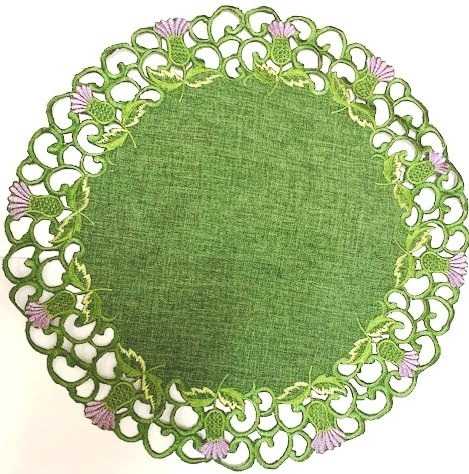 Justina Claire Centrino (grande) con disegno di cardo balmorale (verde), BAL16doyl