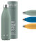 FLSK Trinkflasche I Premium Trinkflasche aus Edelstahl I 100% Auslaufsicher & Kohlensäure geeignet I Thermosflasche hält bis zu 24 Std. Kalt und 18 Std. Heiß (sage, 750 ml)