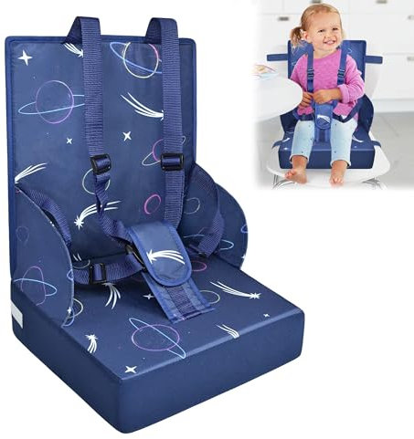 CEEDIR Faltbar Kinder Sitzerhöhung Boostersitz hochstuhl Baby Stühle Verstellbare Gurt mit drei Punkten Kindersitzerhöhung Blau