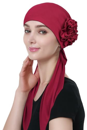 Alnorm Chemo Scarves for Girls for Spring and Summer Wine Red