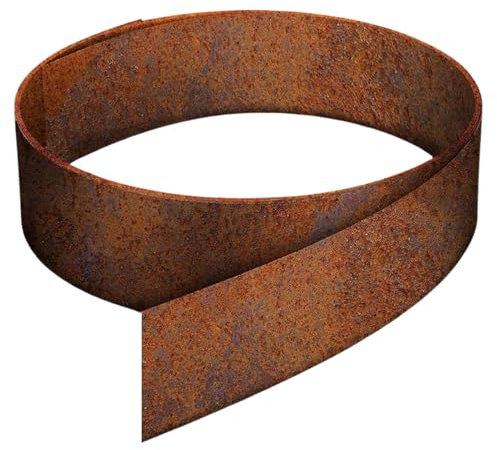 UNIGARDIA Bordura per Giardino in Acciaio Corten 10 m, Spessore 1 mm - Bordura per Aiuola in Metallo, Altezza 20 cm - Installazione Facile - Bordo per Prato in Ruggine, 1 Paio di Guanti Inclusi