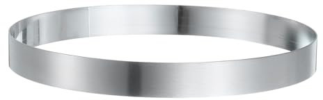 QUARKZMAN Anello per Torta Rotondo 18cm x 2cm Acciaio Inossidabile Senza Saldature per Dolci Specchio Rivestimento per Cottura Torta Inglese frittella Crumpet Strumento per la Preparazione