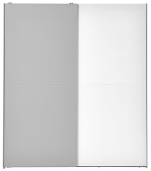 AVANTI TRENDSTORE - Biaggio - Armadio con ante scorrevoli in legno laminato di colore bianco e grigio artico, senza passepartout. Misure complete LAP ca. 170x195x59,5cm