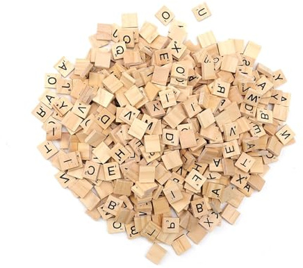 DIYCUT 500 Pezzi Lettere Legno, Piccole Tasselli Scrabble(20 x 18 x 5 mm)
