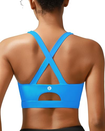 RUNNING GIRL Women's Sports Bras Medium-High Impact Criss Cross Back Workout Bra with Removable Padded for Running,Yoga