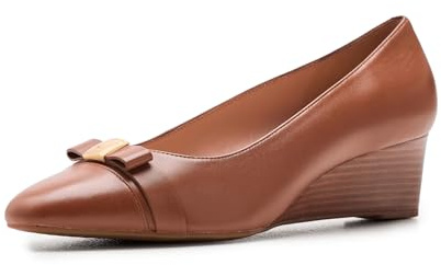 Cole Haan Women's Go-to Malta Bow Wedge Pump, British Tan Leather, 6-B US