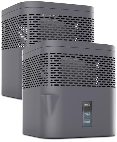 BonAura® AirOne Lite, deumidificatore da bagno e cucina, senza corrente, con ventilazione a 360°, deumidificatore con beccuccio e 5 x 450 g, granulato, deumidificatore fino a 16 m²