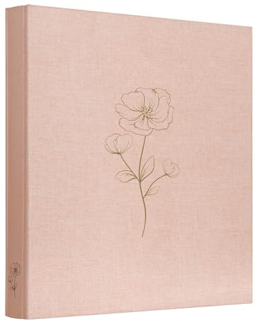 Tslespcx Photo Album 4x6 500 Photos 5 Pictures Per Page, 500 Pockets, Photo Albums 4x6 Pictures, Linen Fabric Cover Large Photo Album Book for Wedding Family Memories(Pink）