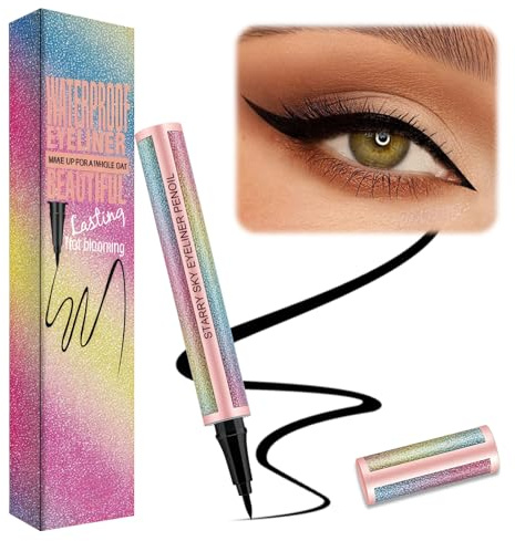 Delineador de Ojos Waterproof Preciso, Lápiz Líquido de Maquillaje Fluido y Secado Rápido, Eyeliner Negro Waterproof para Mujer, Fácil Aplicación y Larga Duración, Ideal para Oficina y Fiesta