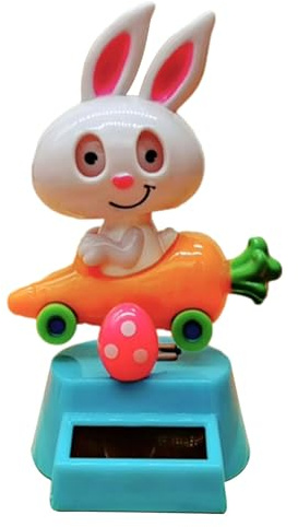 Genérico Figura solare di Bobble di Pasqua - Carina bambola oscillante, decorazione cruscotto auto, con testa mobile, ponticello da ballo con luce | Figura auto