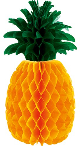 Honeycomb Deko Sommerparty - 21,5 cm - Wabenball Ananas Partydeko Cocktailparty Wabenpapier Obst Dekoration Strandparty Wabenball Ananas