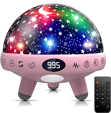 YACHANCE Baby Night Light Star Projector Night Light projector for Kids Room with Sound Machine White Noise Machine for Sleeping Soother Nursery Lamp 9 Natural Sounds 20 Lullabies Remote Control Timer