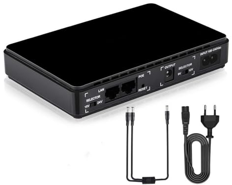 Mini UPS Gruppi di continuità con ingresso 100V-240V CA uscita DC 5V / 9V / 12V / 5 V / 24 V 8800mAh Power Bank UPS per Router Wireless, Modem, Monitor, VOIP, WEBCAM, Telecamera di Sorveglianza, ecc.