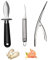 LONGHAO 3 pcs,Coltello Da Ostrica,Coltello Ostriche,Pelapatate Per Gamberetti,Coltello Per Frutti Di Mare In Acciaio Inossidabile,Strumento Per Frutti Di Mare,Per Ostriche,Aragoste,Gamberi