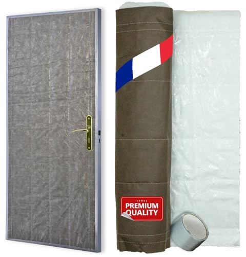 EURO VANADIUM - Kit, Isolation Thermique Porte de Service 85 x 210 x 1 cm - Isolant Porte de Service, Multicouches, Ruban Adhésif Inclus - Fabrication Française