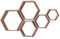 PHOENANCEE Hexagon Wandregal, Wohnzimmer Deko Wand, Holz Hängeregal für Schlafzimmer, 5er-Set(Karbonisiertes Schwarz)