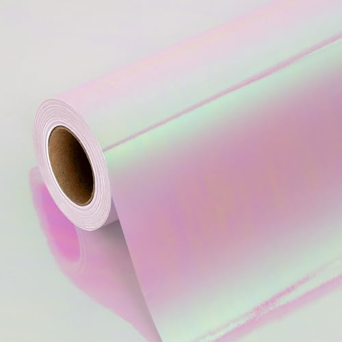 Hem iriserande omslagspapper rulle – 46,8 kvm Ombre folie rosa enfärgad för bröllop, möhippa, födelsedag, baby shower, årsdagar, jul – 43 cm x 10 m