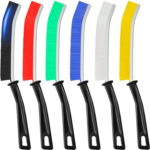 6Pcs Hard Bristle Crevice Cleaning Brush, Multifunctional Premium Crevice Cleaning Tool, Designed for Cleaning Narrow Spaces, Suitable for Toilet, Faucets,Kitchen,Grout, KOSPRIE