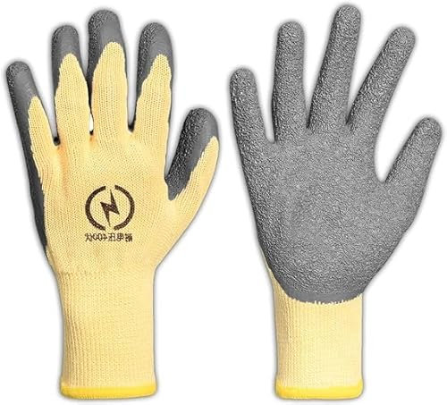 Lueirltoy Guantes Aislantes Eléctricos, Resistencia de Voltaje 400V Guantes de Alta Tensión para Electricista Guantes de Goma Antideslizantes para Electricista