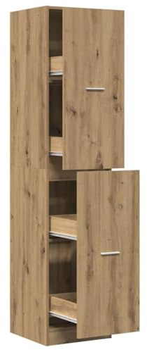 vidaXL Apothecary Cabinet, Storage Cabinet for Living Room, Apothecary Chest with Drawer, Cupboard, Modern Style, Artisian Oak Engineered Wood