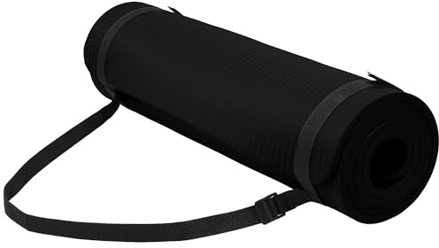 Fitvids Yoga Mat 1/2 Inch Extra Thick High Density Exercise Mat, Midnight