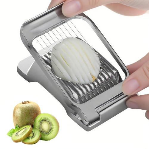 Egg Slicer for Hard Boiled Eggs, Multipurpose Stainless Steel Cutter for Egg, Strawberry, Mushroom, Soft Fruit Kitchen Tool,Home Use