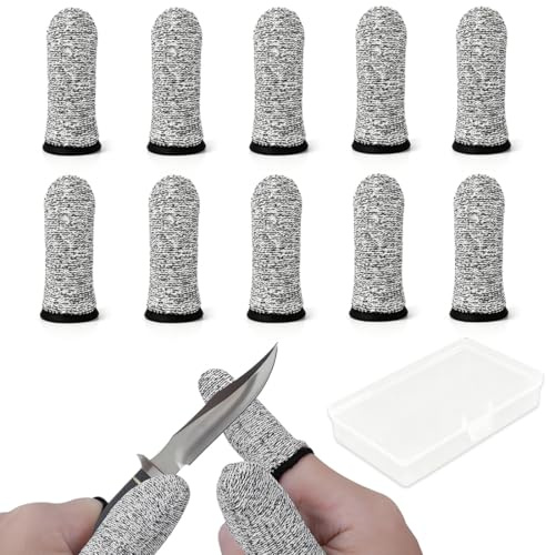 GHPKTOW 20 Pezzi Riutilizzabili Protezioni Per Le Dita Con 1 Scatola, Lettini Per Dita Traspiranti, Guanti Antitaglio, Finger Cots, Protezione Resistente Al Taglio Per Lavoro, Cucina