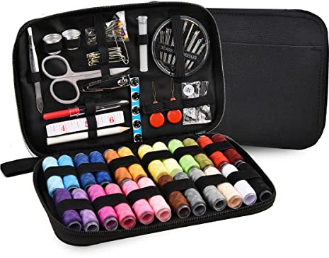 AUERVO Sewing Kit, Sewing Supplies Accessories,24Pcs Thread Spools,Mini Sewing Kits for DIY, Adults,Beginners,Emergency,Campers, Travel，Home, with Scissors,Thread,Needle…