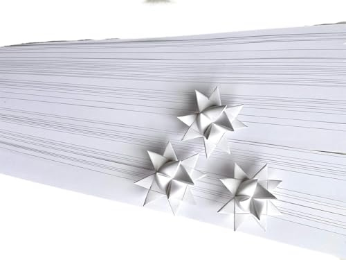 1/4 Bright White Paper Strips for Weaving, Moravian, German, Froebel Stars (50 Strips)