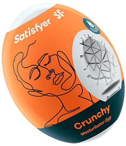 Satisfyer Masturbatore Egg | Sex Toys Masturbatore Uomo | Struttura flessibile modellata per il massimo piacere | Sensazione realistica | TPE | Non necessita di lubrificante | Sex Toy Crunchy