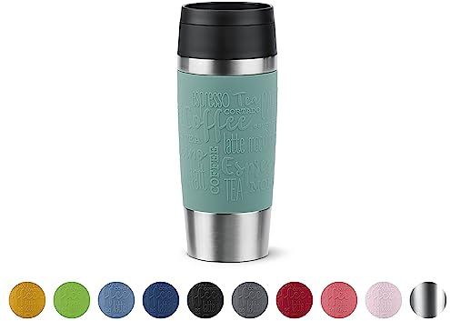 Emsa N20210 Travel Mug Classic Isolierbecher 0,36 Liter | neuer Komfort-Schraubverschluss | Edelstahl | 4h heiß und 8h kalt | 100% dicht | spülmaschinenfest | 360°-Trinköffnung | Petrol